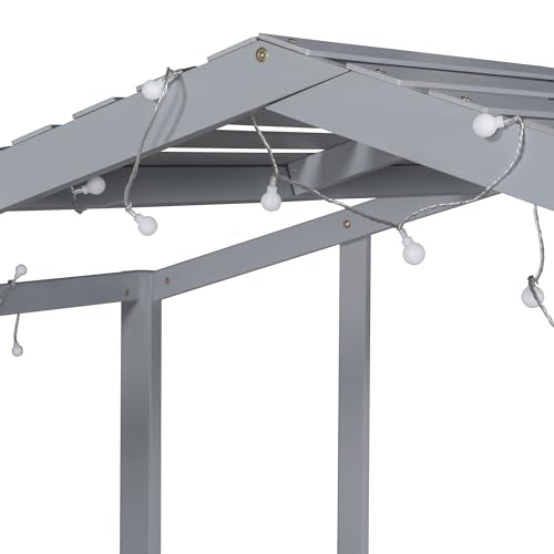 White Twin Low Loft Bed with Slide and Storage Shelves L4881