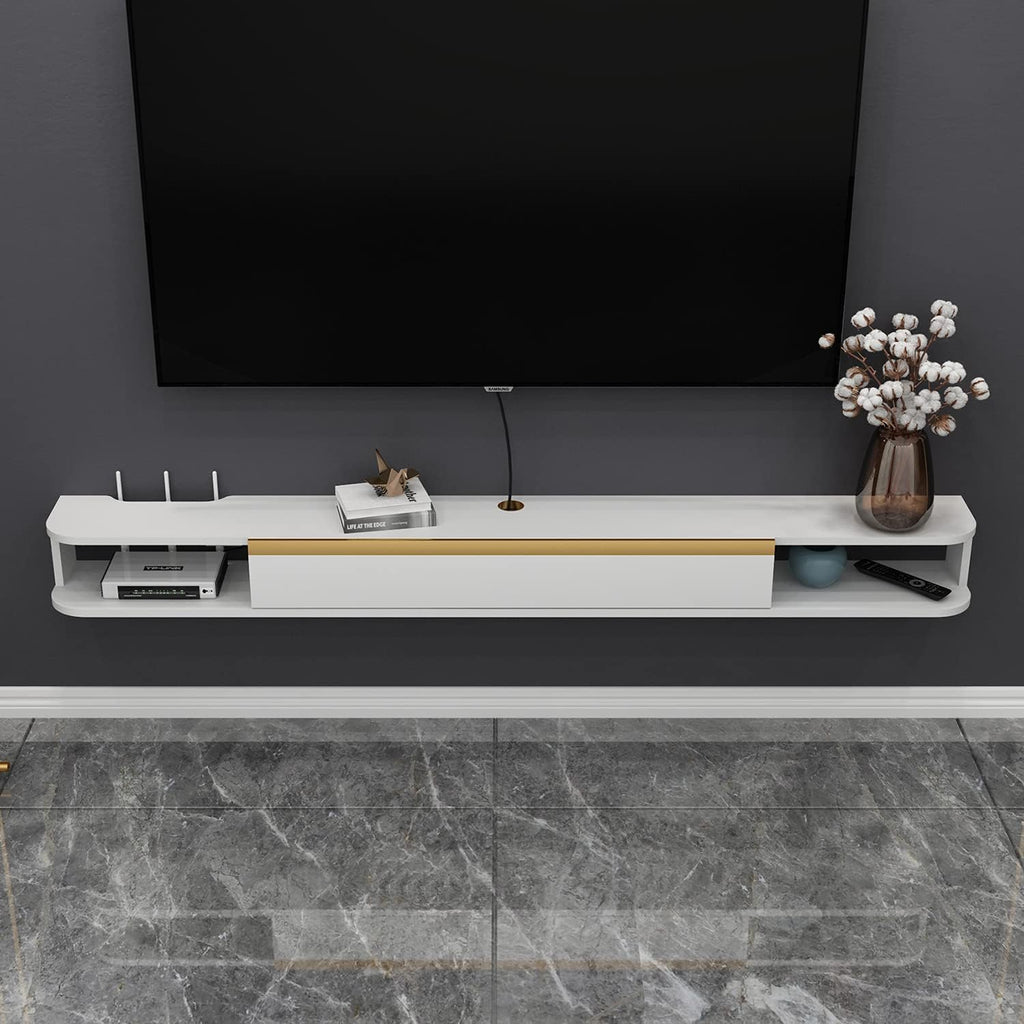 Light Gray Wall-Mounted Floating TV Stand Q8429
