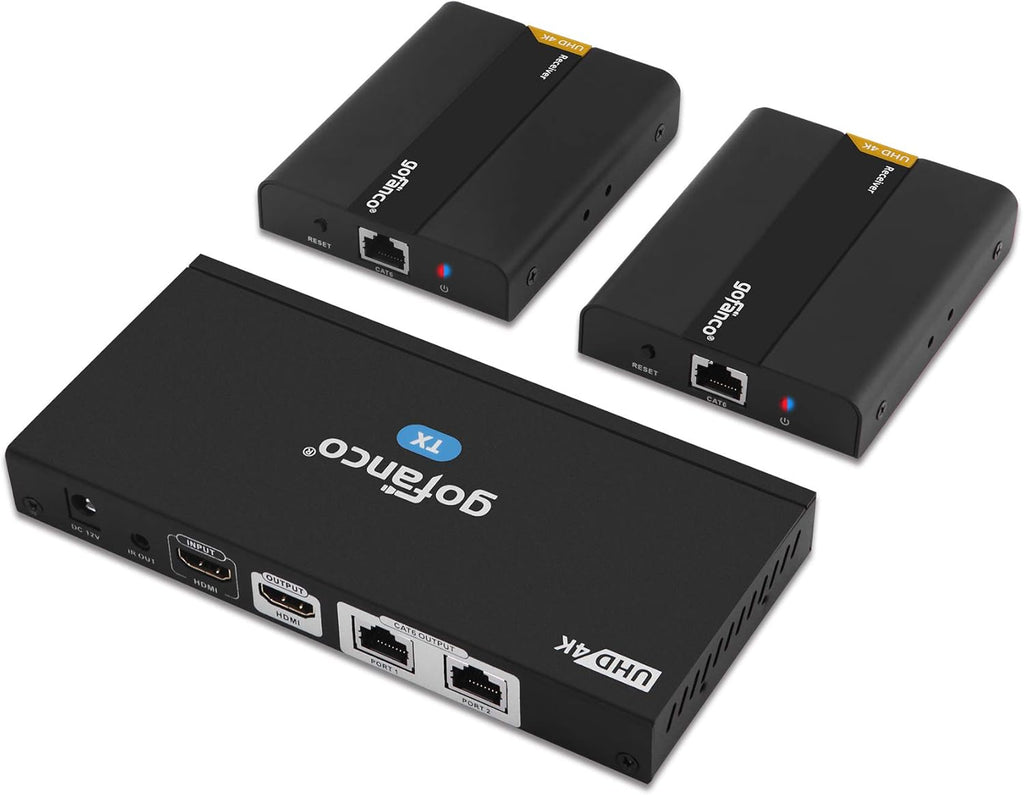 1x2 HDMI Extender Splitter Full HD 1080p Over Cat5e/Cat6/Cat7 Ethernet Cable V1617