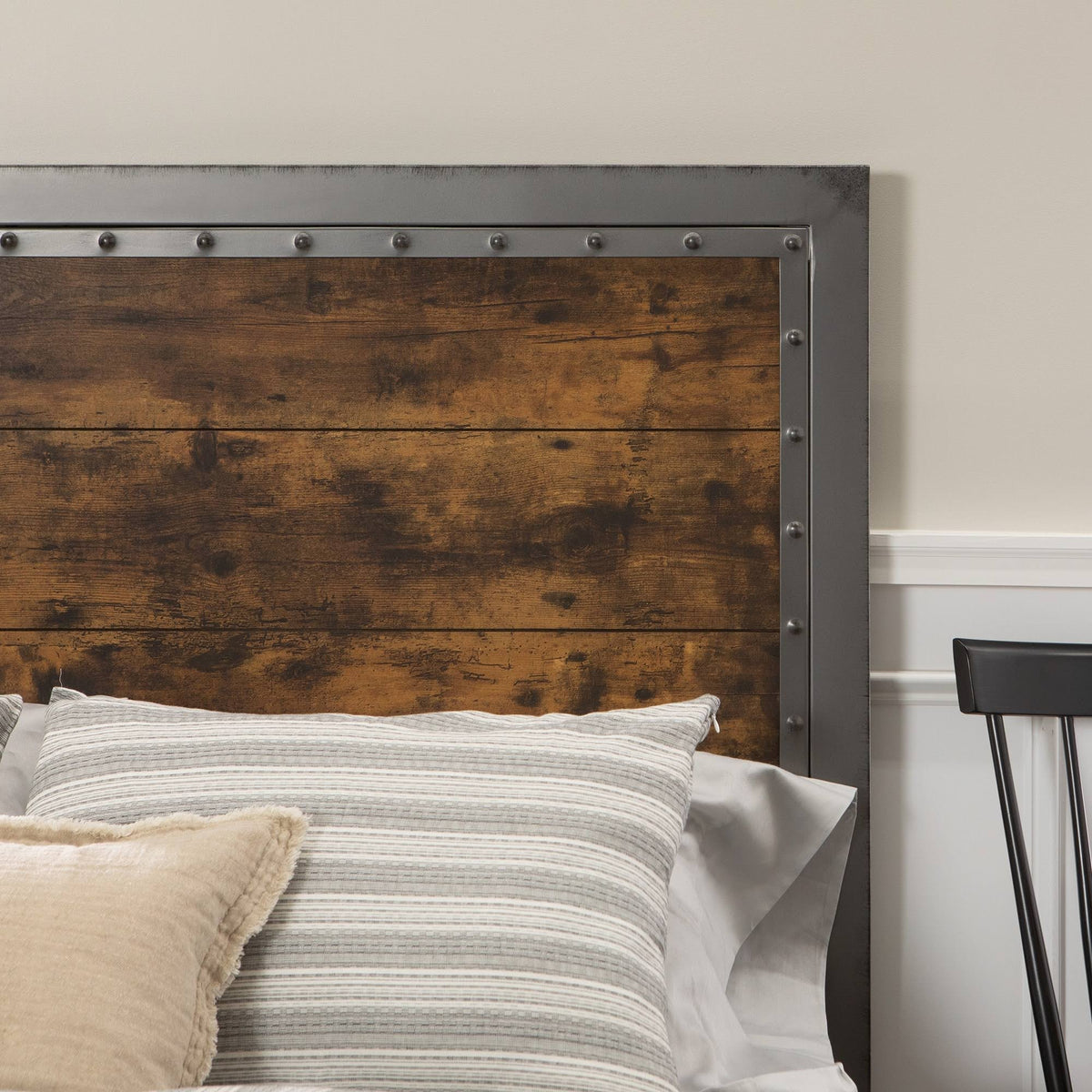 Queen Metal and Wood Headboard F166