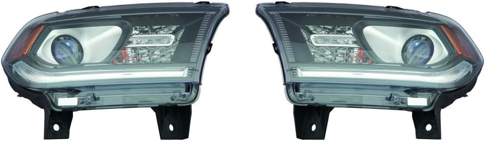 Headlight Assembly for Dodge Durango 2014 2015 Black Trim Passenger Side A4152