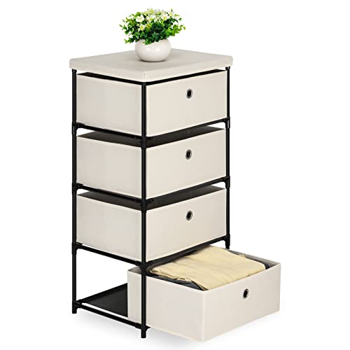Blue Fabric 4 Drawer Storage Chest G7566