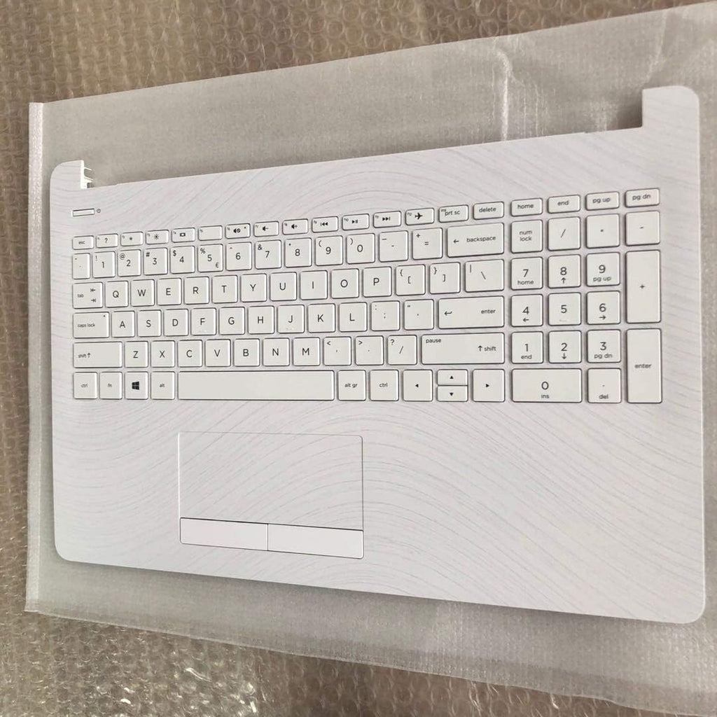 White Laptop Upper Case Palmrest Keyboard Touchpad Assembly C9193