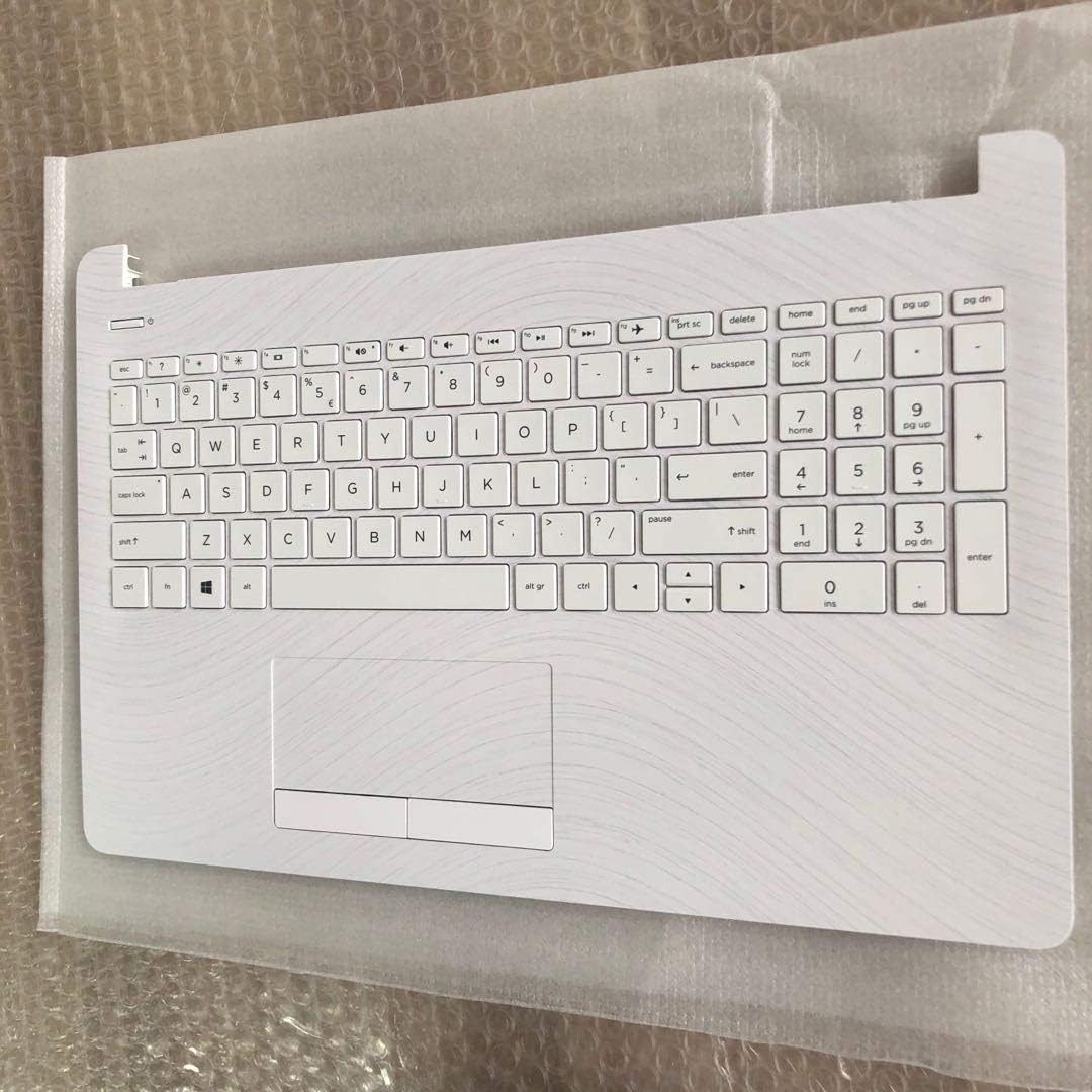 White Laptop Upper Case Palmrest Keyboard Touchpad Assembly C9193