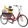 24/26-Inch 3-Wheel Adult Tricycle with 7-Speed Gearing and Basket K5580