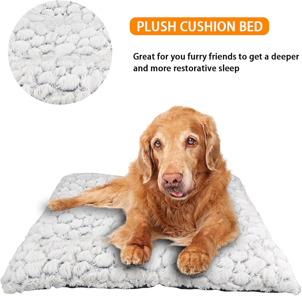 Ultra Soft Washable Anti-Slip Dog Crate Bed Pad 40inch White Pack of 2 I19733