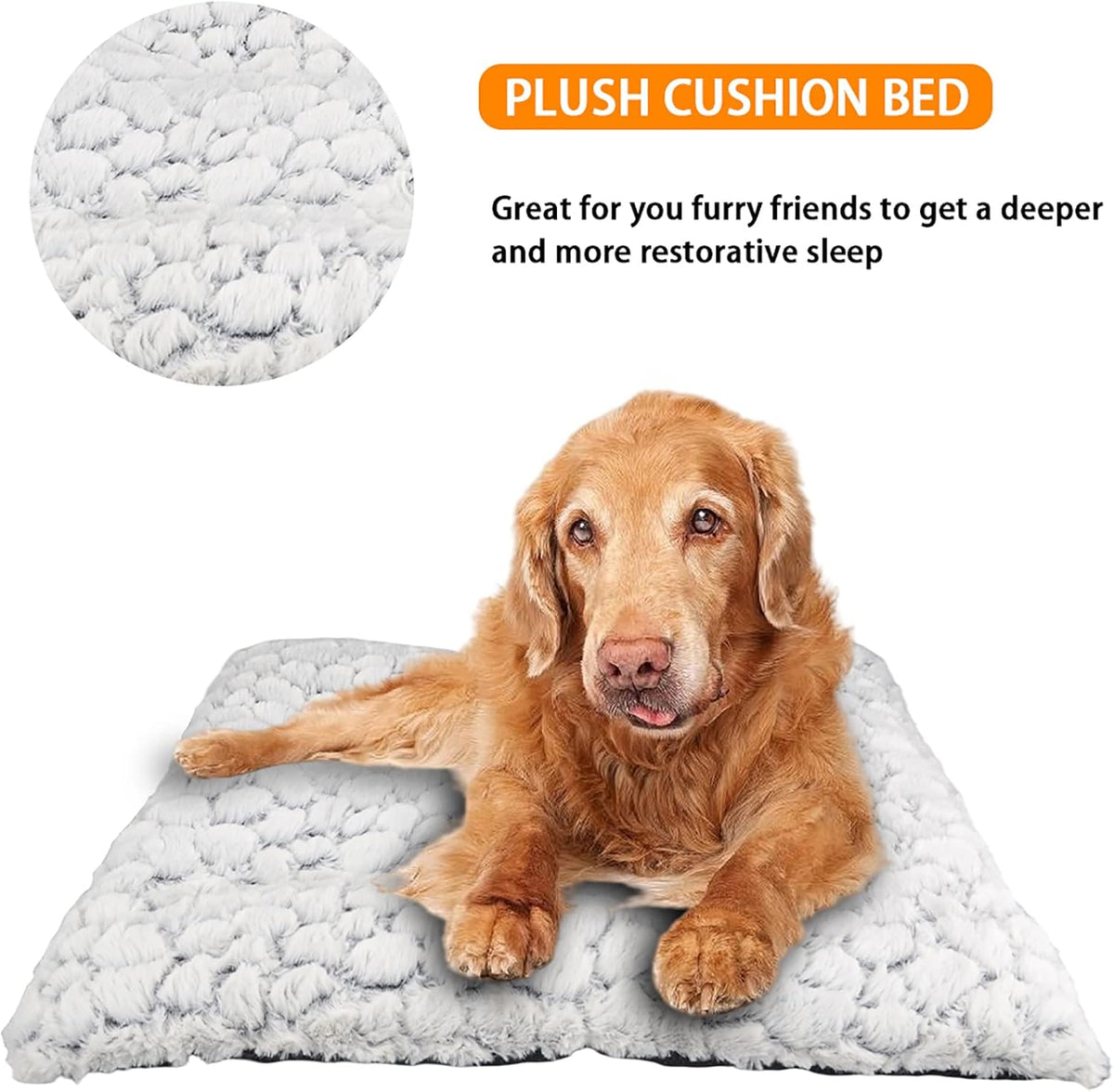 Ultra Soft Washable Anti-Slip Dog Crate Bed Pad 40inch White Pack of 2 I19733