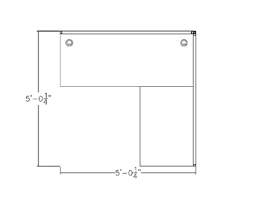 White Single L-Shaped Cubicle Workstation with Storage L421426