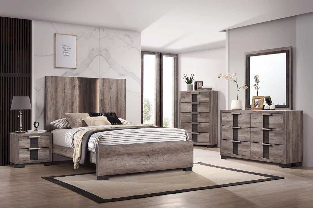 Queen Size Solid Wood Bed Set X693456
