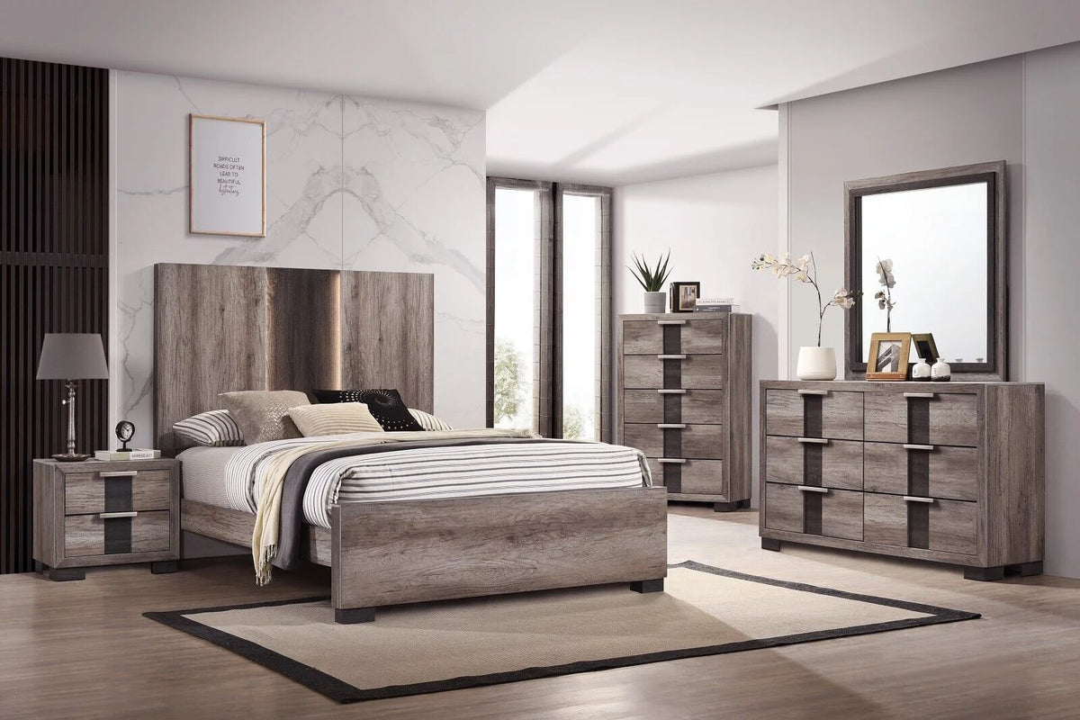 Queen Size Solid Wood Bed Set X693456