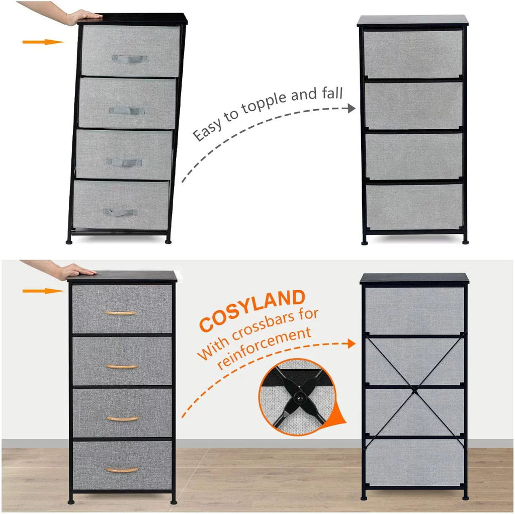4 Drawer Fabric Dresser Storage Tower T275476