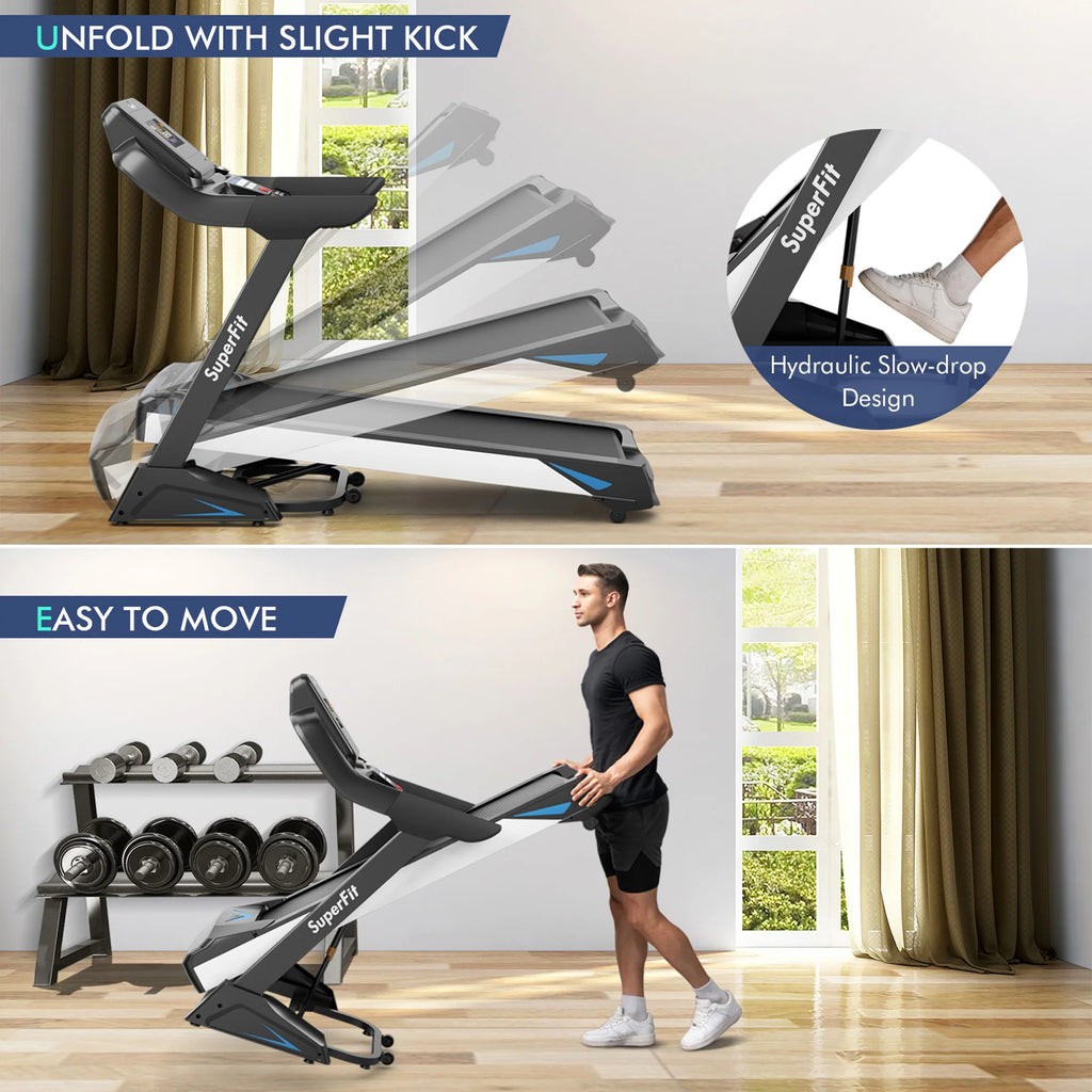Folding Treadmill with Auto Incline LED Screen V640