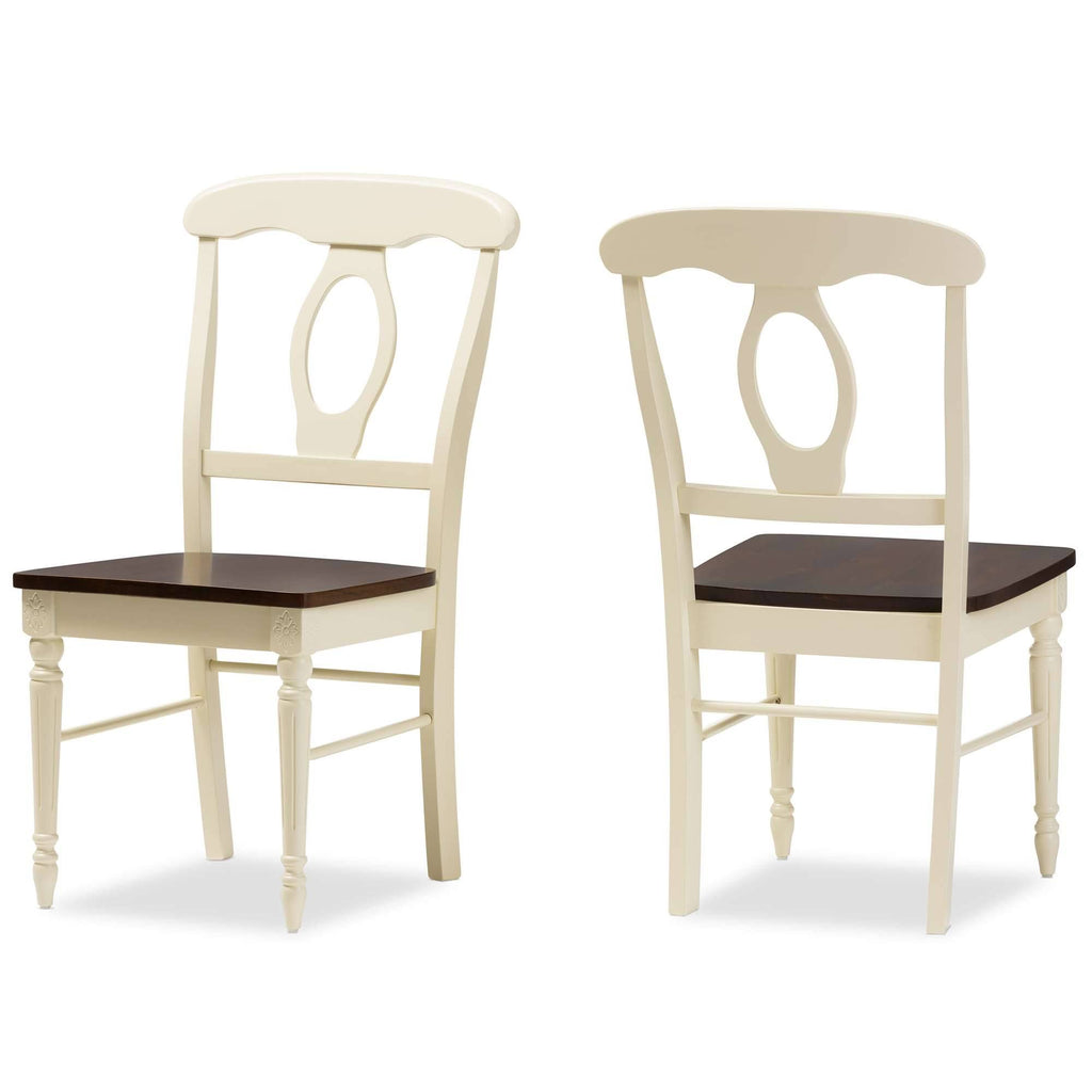 French Country Cherry Brown Wood Dining Chair (Set of 2) M621