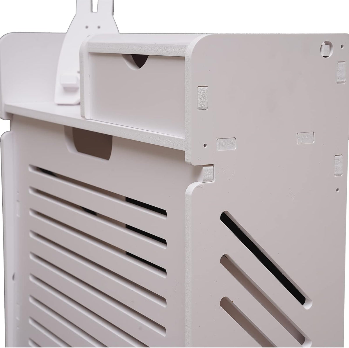 White 2 Tier Narrow Shoe Cabinet P786