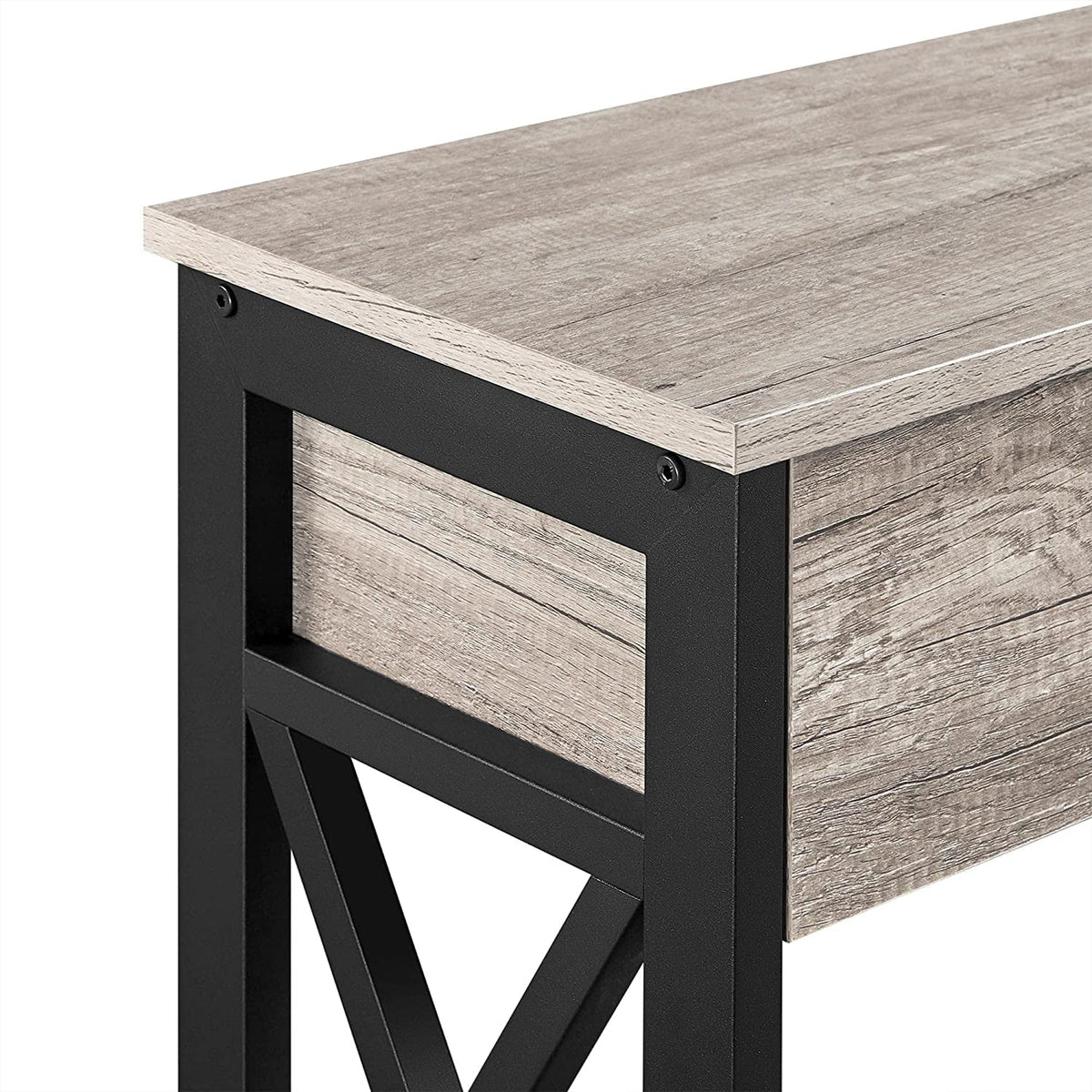 Grey TV Stand with Drawer and Open Storage Shelves L905606