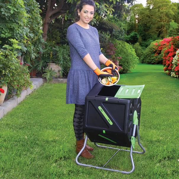 28 Gal Black Garden Composter with Hand Tool Kit D179