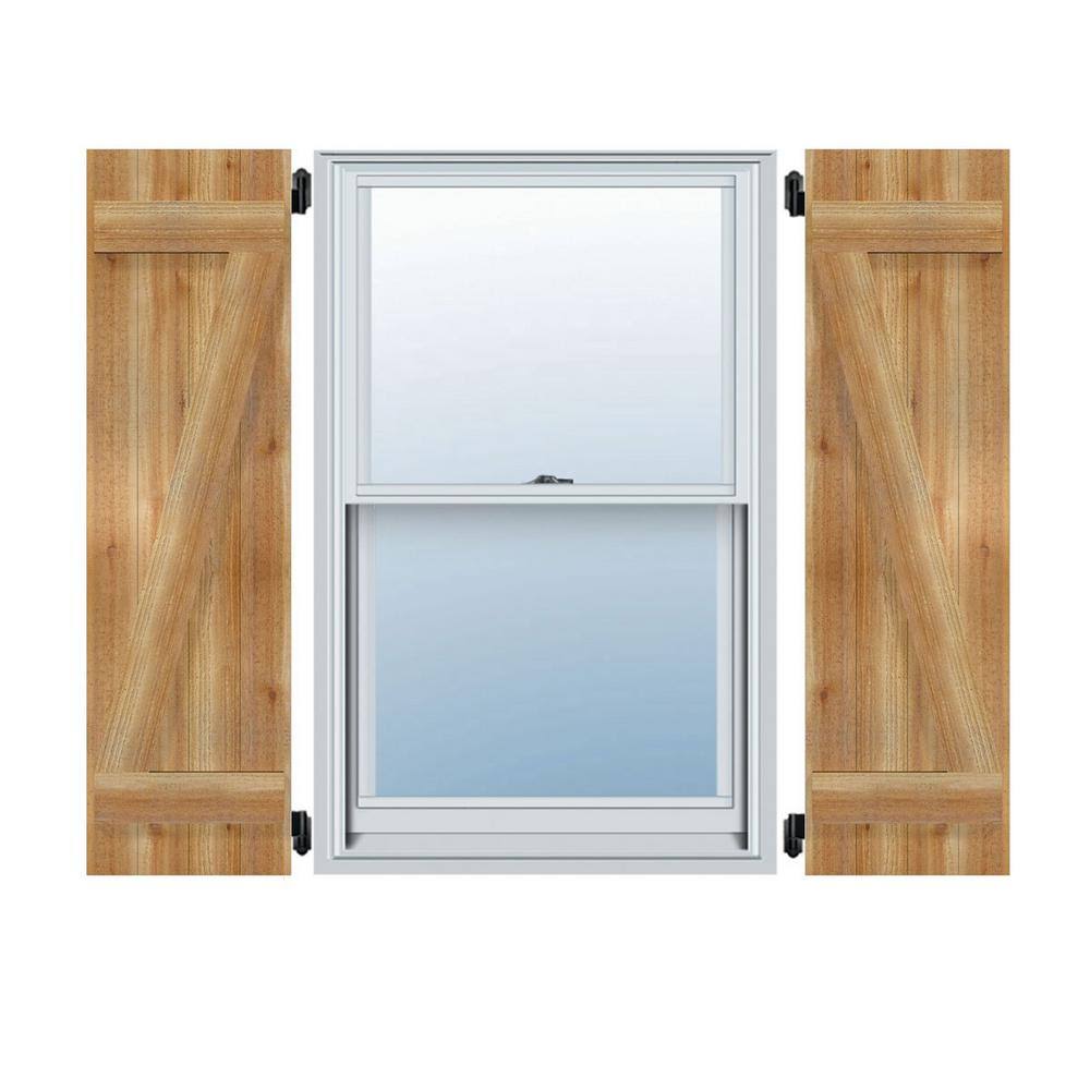Rough Sawn Western Red Cedar Board-n-Batten Shutters with Z-Bar H20565