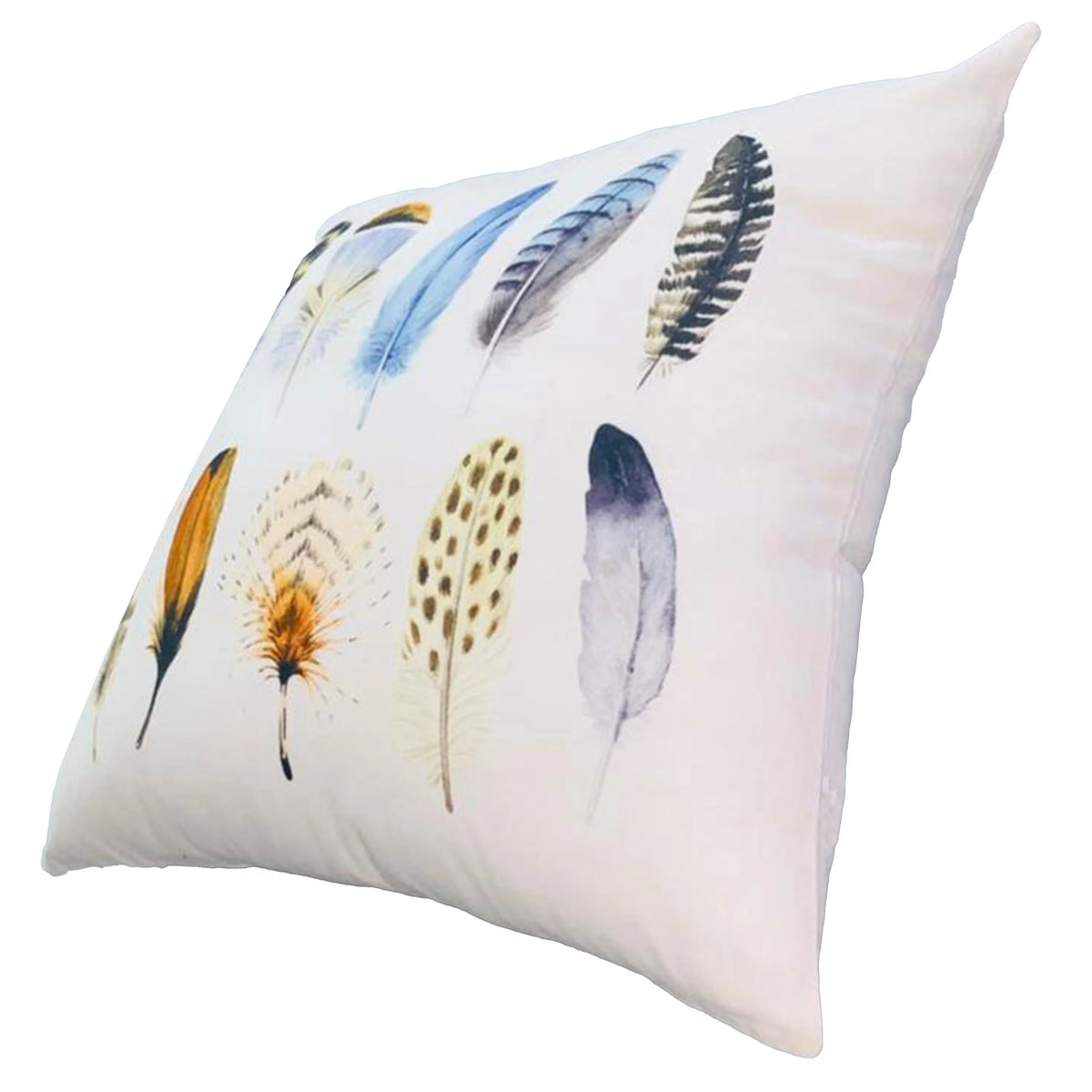 White Multicolor Cotton Throw Pillow L551