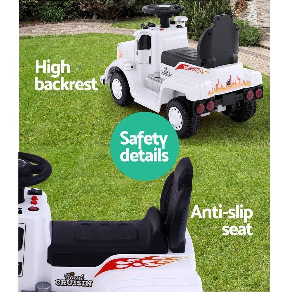 White Ride On Battery Toy Car C498