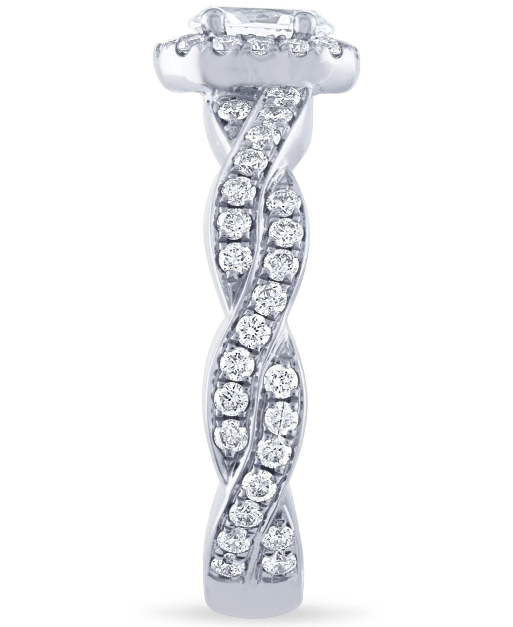 14k White Gold Diamond Halo Engagement Ring Size 7 D44426
