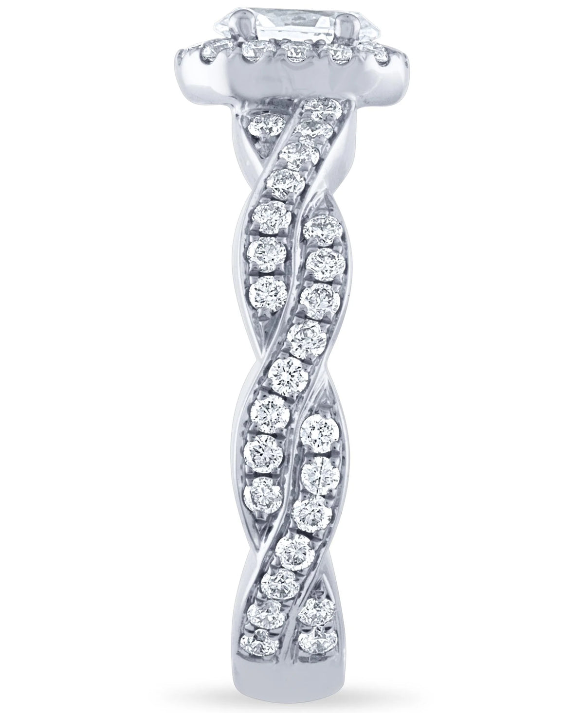 14k White Gold Diamond Halo Engagement Ring Size 7 D44426