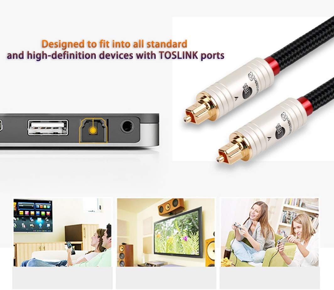 Fiber Optical Audio Cable Toslink Male to Male 6ft K47702