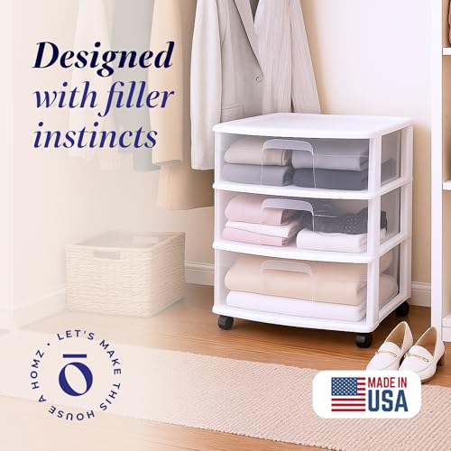 3-Tier Clear Plastic Storage Organizer Cart with Wheels S69418