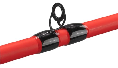 Fluorescent Red Baitcast Reel and Fishing Rod Combo D462