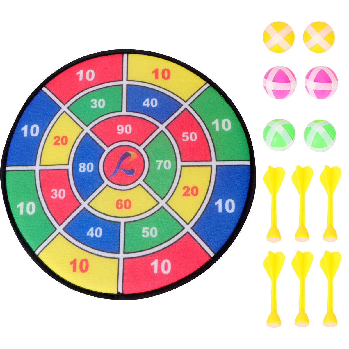 Safety Dart Board Toys Sticky Ball Shooting Toy Party Game Supplies (30cm, 6pcs Sticky Ball and 6pcs Darts) U2872