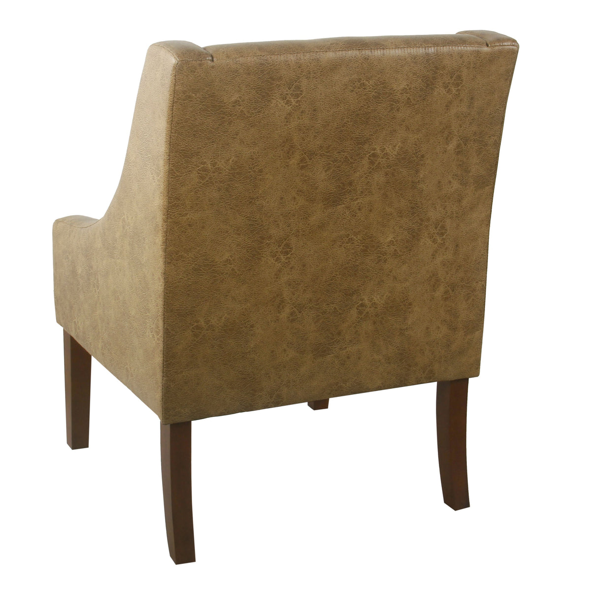 Distressed Brown Faux Leather Accent Chair Y6333