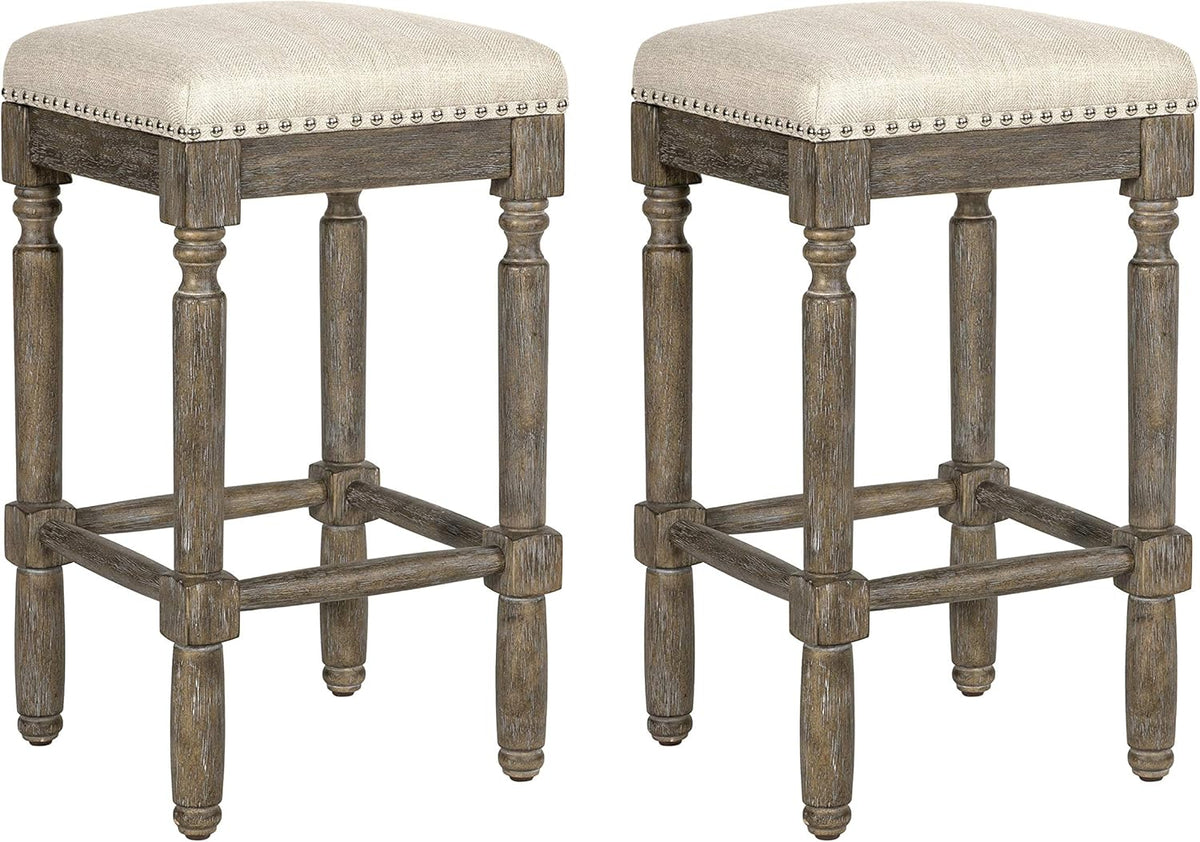 Taupe Barstool 26 Inch Seat Height Set of 1 C3421