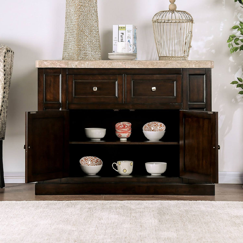 White Dark Walnut Dining Table H5080