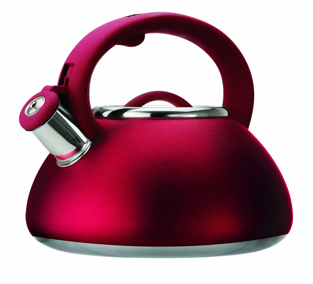 Stainless Steel Whistling Kettle, 2.5 Quarts, Matte Red B918