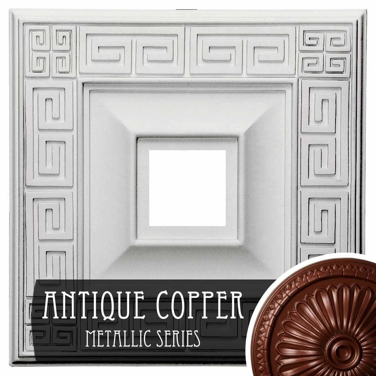 18x22W x 18x22H x 3 1/2x22ID x 1 1/8x22P Ceiling Medallion F87138