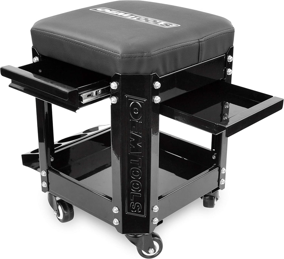 Green Rolling Workshop Mechanics Creeper Seat with 2 Tool Storage Drawers V9855