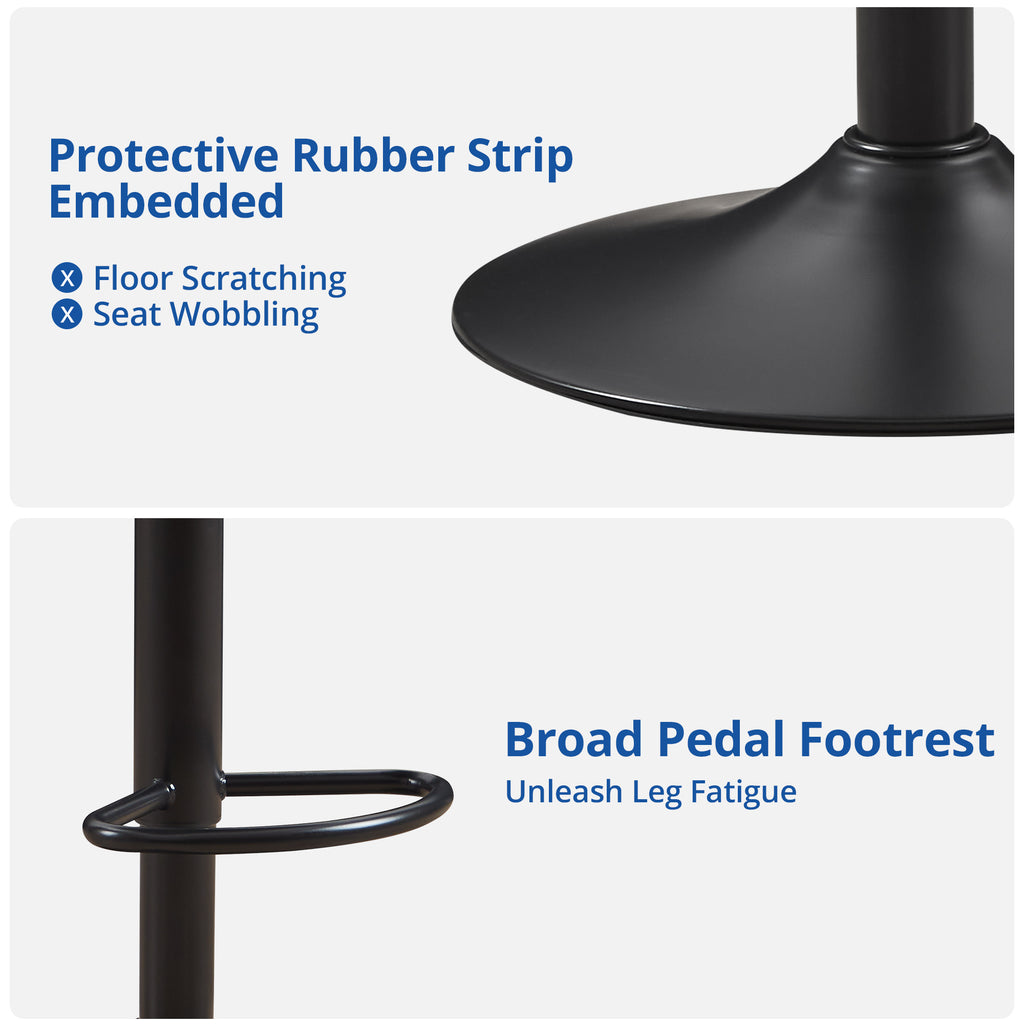 Adjustable Velvet Swivel Bar Stool Set of 2 A71502