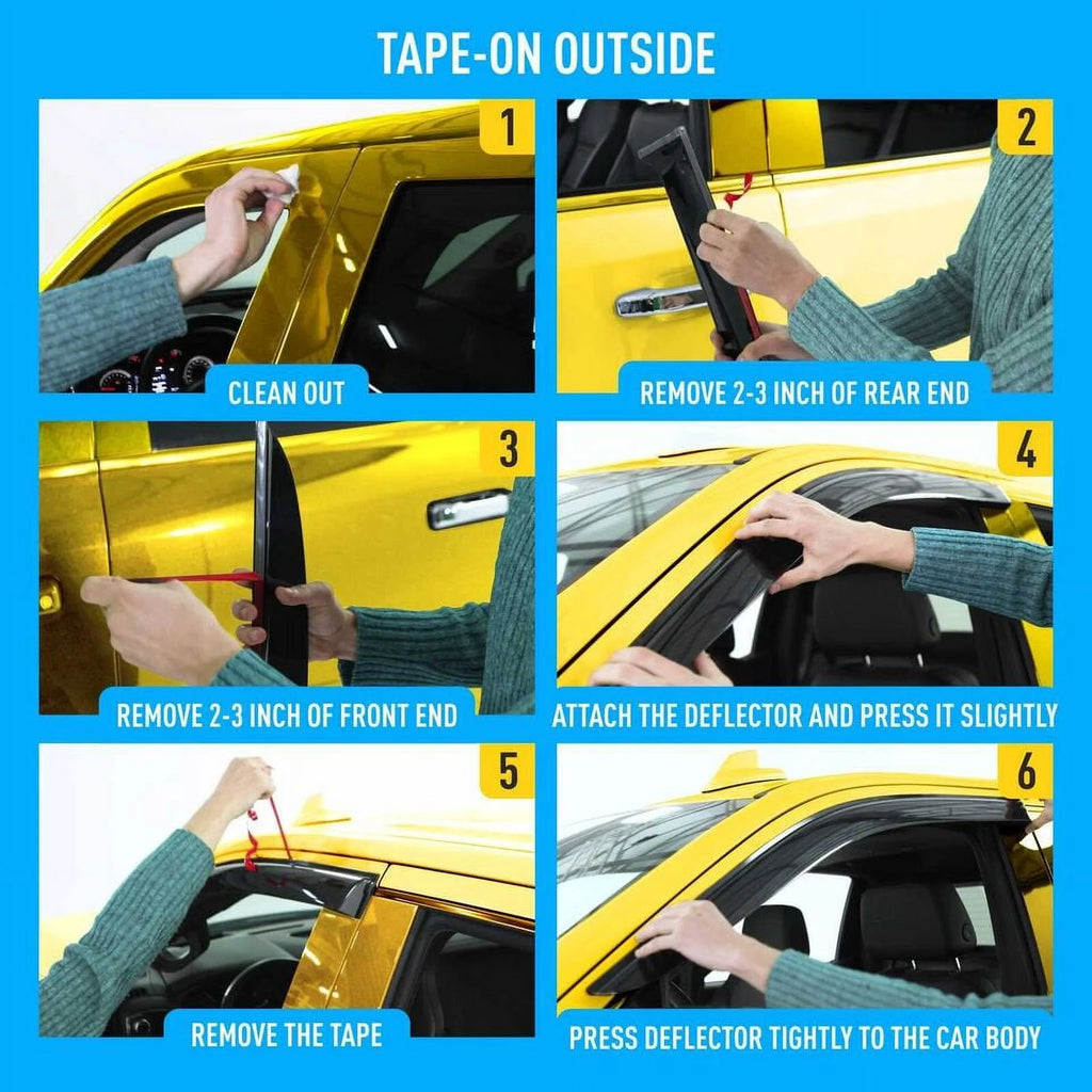 Tape-On Window Deflectors 4pcs X736