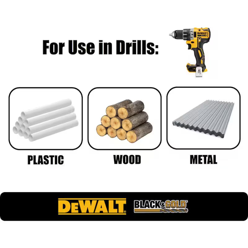 Black and Gold 10-Piece Drill Bit Set S366116