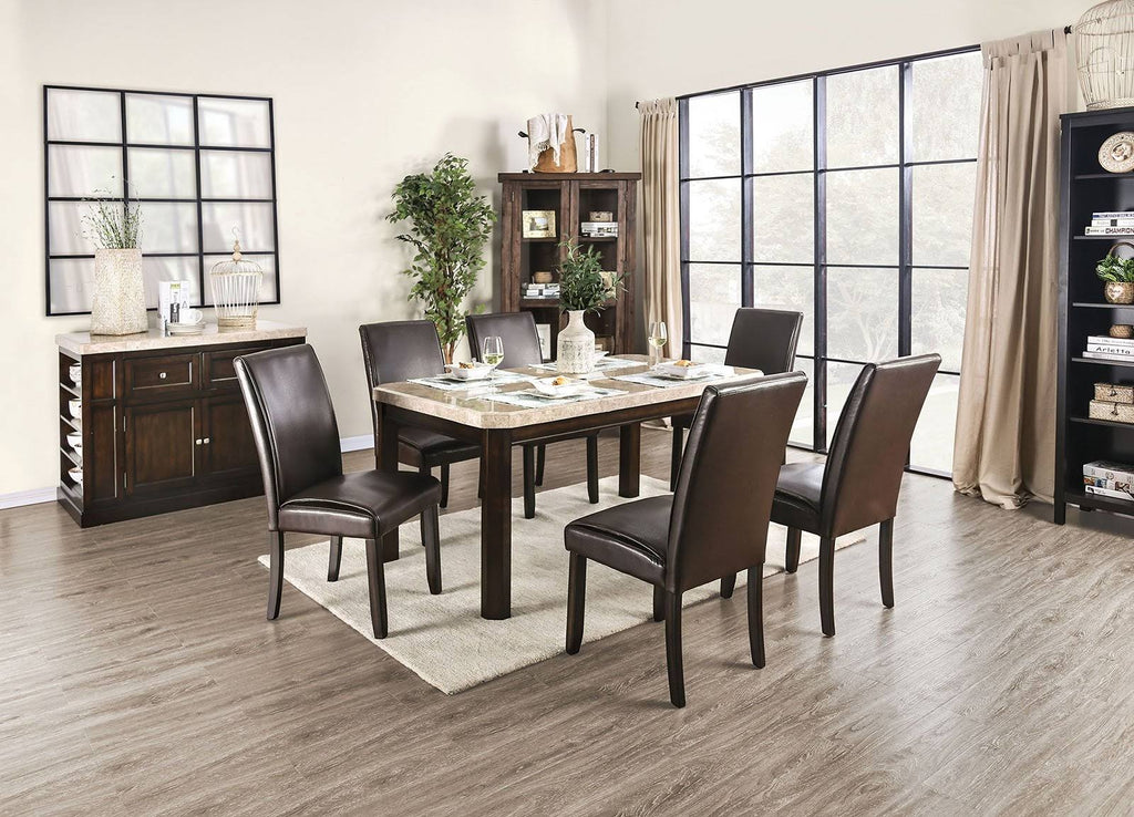 White Dark Walnut Dining Table H5080