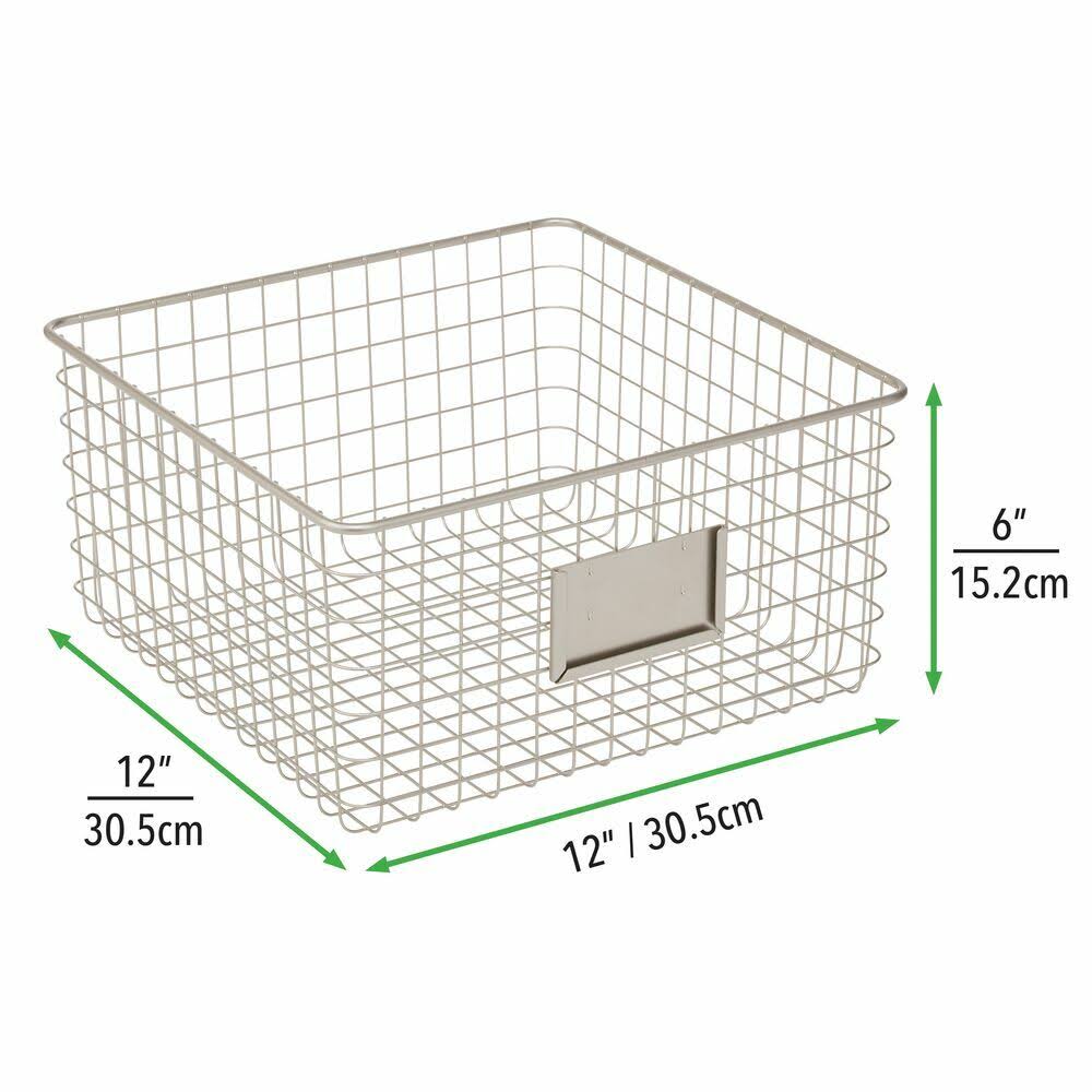 Metal Wire Food Organizer Storage Baskets with Label Slot V8895