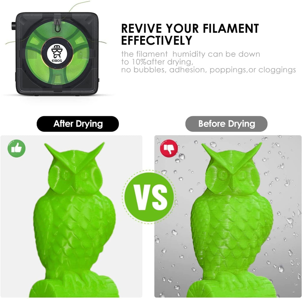 3D Printer Filament Dryer with Fan, Adjustable Temperature, Humidity Control & Spool Holder B843