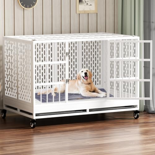 Heavy Duty Metal Dog Crate with Wheels and Removable Tray X594