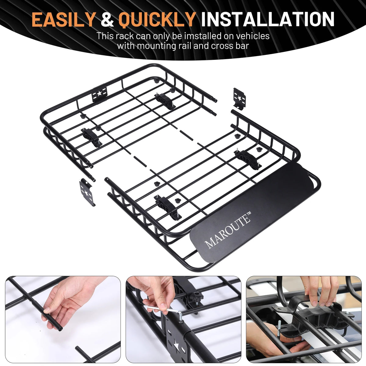 Roof Rack Carrier Basket Universal 51" X 36" X 5" Rooftop Cargo Carrier Basket D7934
