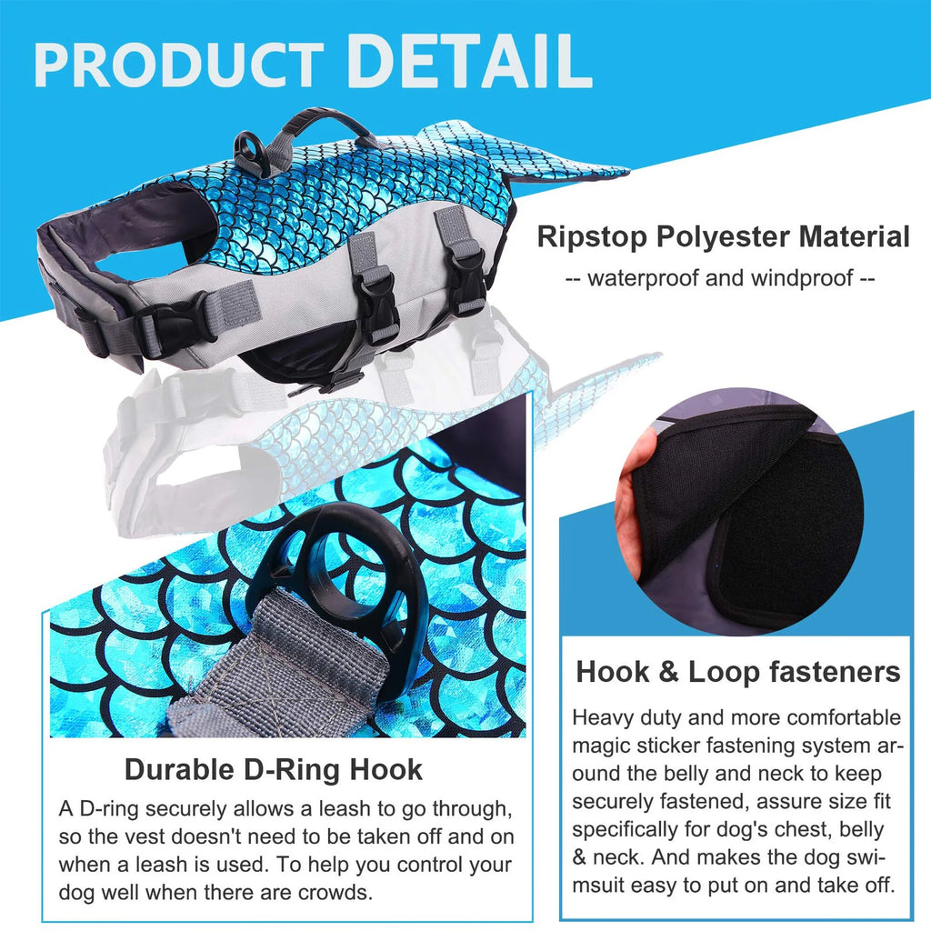 Reflective Dog Life Jacket with Rescue Handle Q7654