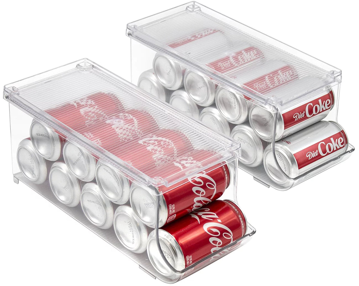 Clear 9 Cans Capacity BPA-Free Soda Can Organizer 2-Pack U9608