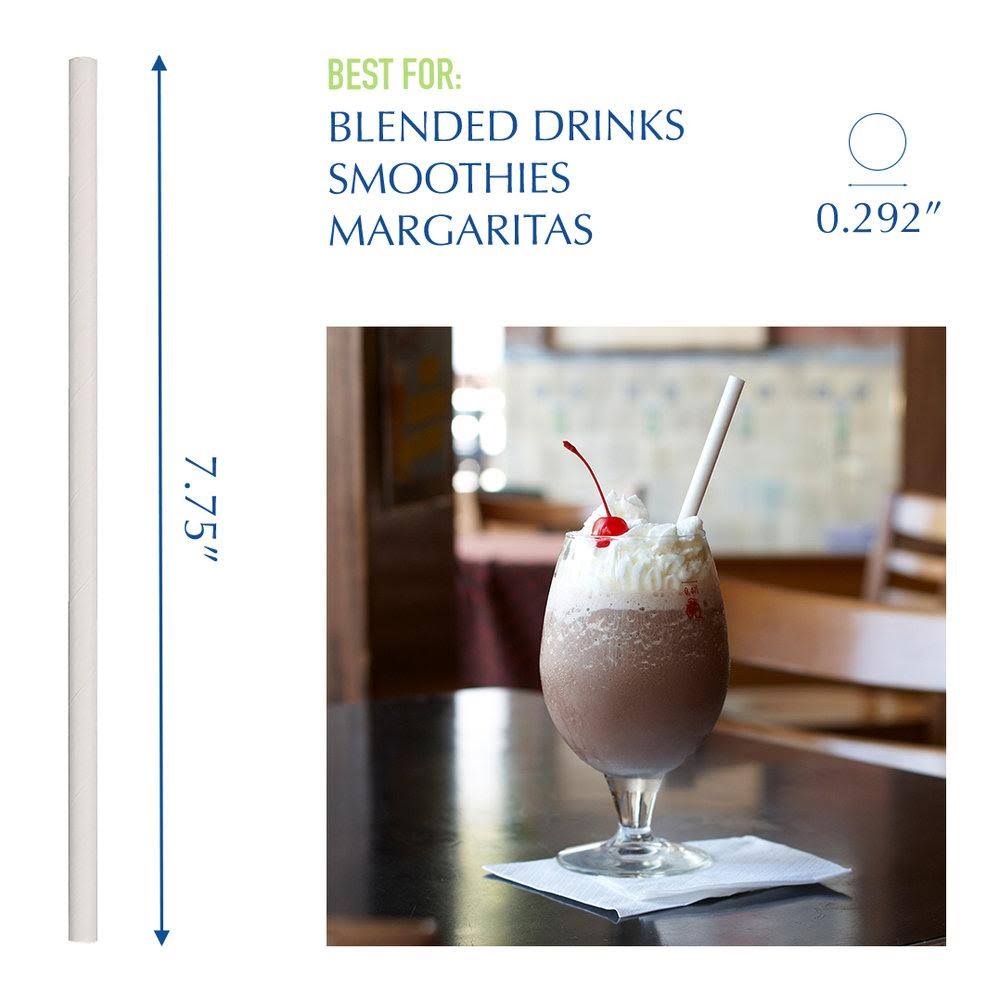 Giant White Wrapped Paper Straw - 2200/Case Y257787