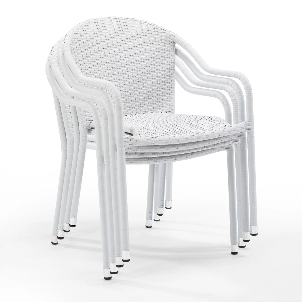 4-Piece Stackable Wicker Outdoor Chair Set D820