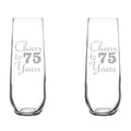 Set of 2 Stemless Glass Champagne Flutes 8.5 oz K84939