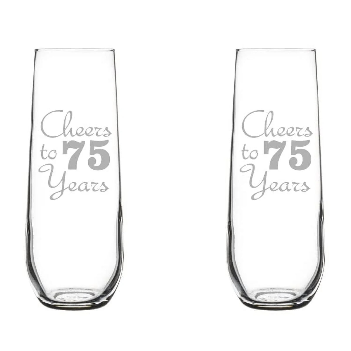 Set of 2 Stemless Glass Champagne Flutes 8.5 oz K84939