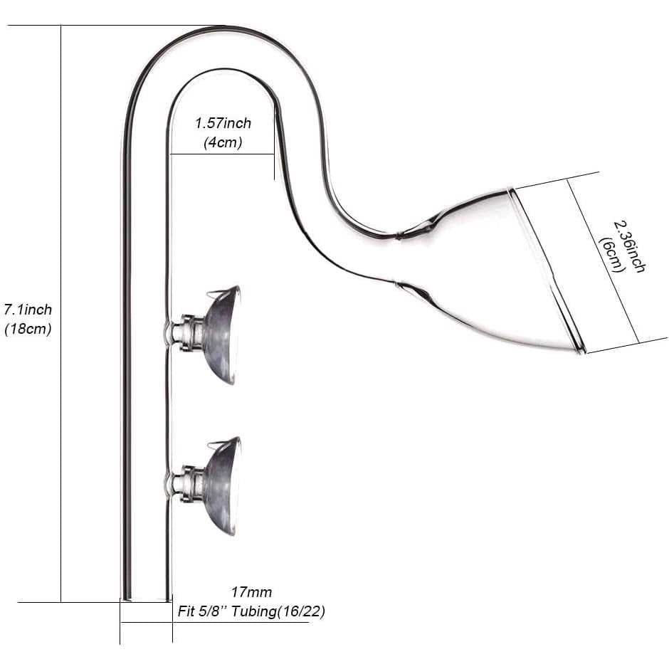 Glass Lily Pipe Set with Skimmer Inflow and Outflow D651